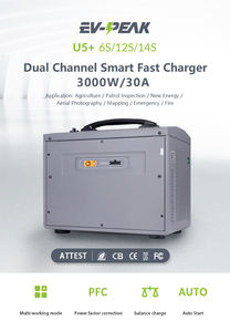 Chargeur d'équilibrage EV-PEAK U5+ pour modèles aéronautiques, batterie lithium 12S 30A 14S haute puissance pour drones agricoles - Product Image 2