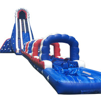 Glissière d'eau gonflable géante commerciale bon marché pour adulte/glissière humide de piscine gonflable pour parc d'attractions