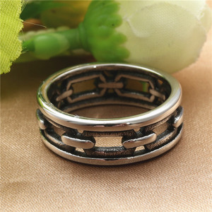 yunnique <b>Titanium</b> Steel Hollow <b>Ring</b> Retro Geometric Men's Punk Fashion Jewelry Gift - Product Image 1