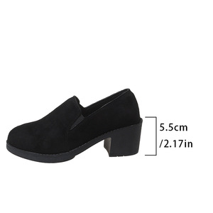 Autumn New Arrival Fashion Plus Size Medium Heel Slip-on Flats Plus Size Retro British <b>Style</b> Women's Shoes - Product Image 6