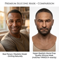 Masque de célébrité réaliste en silicone réutilisable, visage complet, ouvertures pour les yeux, détails de peau réalistes, pour films, télévision, Halloween, fournitures de fête, personnalisable