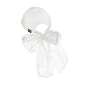 Gorra de béisbol deportiva personalizada al por mayor ZZB con velo de encaje ajustable de tela común para novias - Product Image 4