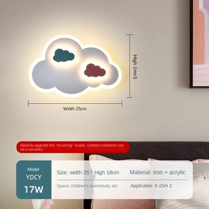 Cartoon LED Night Lamp Wooden <b>Wall</b> Light for Kids Room and <b>Nursery</b> Baby Furniture with Stone Shade <b>Wall</b> <b>Decorative</b> Lighting - Product Image 1