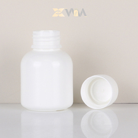 Flacon cylindrique en HDPE blanc de 70 cc pour médicaments, pilules, avec bouchon à vis