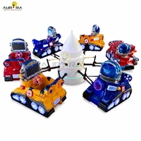Manège Électrique Rotatif Six Places pour Enfants avec Lumières LED, Équipement d'Amusement en Fibre de Verre pour Aires de Jeux Intérieures Commerciales