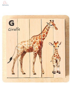 Nuovi Montessori in legno <span class=keywords><strong>4</strong></span> in 1 giocattolo <span class=keywords><strong>Puzzle</strong></span> a blocchi di animali in età prescolare giocattoli educativi a motore Fine per lo sviluppo per bambini e bambine - Product Image 1