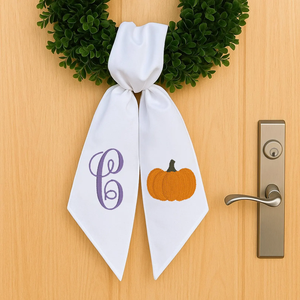 Lazo Decorativo Bordado Personalizado con Diseño de Calabaza para Cesta, Puerta Principal, Envolturas para Bebés Recién Nacidos 2025 - Product Image 1
