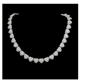 Collar de Cadena con Diamantes de Moissanita de Corte Esmeralda de Alta Claridad, Joyería de Lujo Estilo Hip Hop, Accesorio Unisex de Moda - Product Image 3