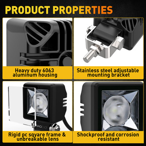 Feux antibrouillard LED ambre NAO 2 pouces 40W pour Land Cruiser 4X4, camions tout-terrain, super lumineux, étanches IP68 - Product Image 4