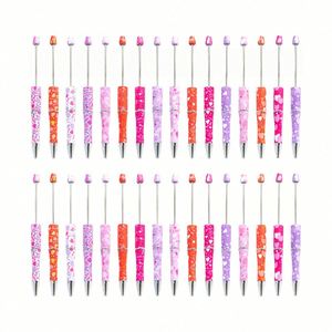 Personalized DIY Heart Beaded Ballpoint Pen for <b>Creative</b> Valentine's Day <b>Gift</b> Wholesale Customizable Design - Product Image 1