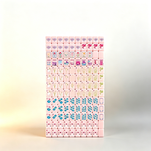 Mahjong américain en acrylique rose saumon, personnalisé, 160 tuiles, nouveau, luxe, moderne, durable, écologique, portable, pour 4 joueurs, tuiles en cristal - Product Image 1