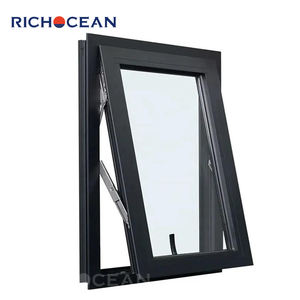 Fenêtres <span class=keywords><strong>à</strong></span> auvent en aluminium noir <span class=keywords><strong>à</strong></span> économie d'énergie RICHOCEAN, fabrication directe d'usine, double vitrage Low-E, fenêtre <span class=keywords><strong>à</strong></span> battants - Product Image 6