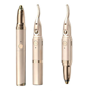 أداة تجعيد الرموش كهربائية محمولة 2 في 1 برأسين دوارين قابلة لإعادة الشحن ومقاومة للماء بمعيار IPX6 مع خاصية التسخين ومقص حواجب للاستخدام المنزلي - Product Image 1