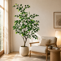 Ficus artificiel hyper-réaliste 150 cm, résistant aux UV, ignifuge, emballage KD, designs personnalisés, directement de l'usine, OEM ODM