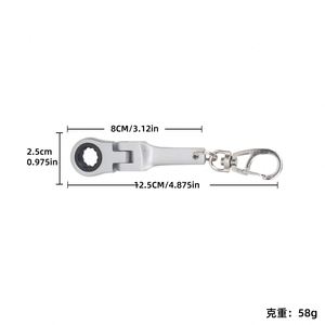 Customize Car Accessories 10mm Portable Racing Metal Ratchet Wrench Keychain Mini Shaped Adjustable Wrench Tools <b>Key</b> <b>Chain</b> - Product Image 6
