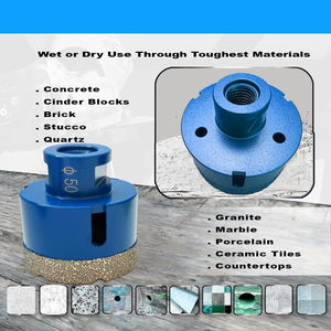 Kim cương lỗ Saw <span class=keywords><strong>Core</strong></span> <span class=keywords><strong>bit</strong></span> Set chân không brazed 6 mét Khoan Bits cho gạch Gốm Đá Cẩm Thạch đá 1 Bộ - Product Image 4