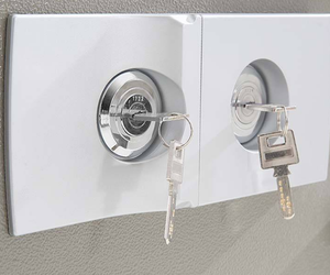 Gray <b>Fireproof</b> <b>Document</b> Safe <b>Box</b> Two Key Lock Steel Safe Cabinet <b>for</b> Home Office Hotel - Product Image 5