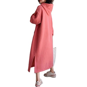 <span class=keywords><strong>Felpa</strong></span> con cappuccio stile coreano con cappuccio lungo e spesso da donna - Product Image 6