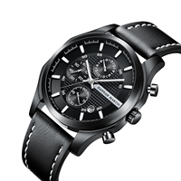 Fabricant de montres-bracelets, créez votre propre marque, montre chronographe lumineuse tendance, montre en cuir véritable pour homme, montre personnalisée pour homme