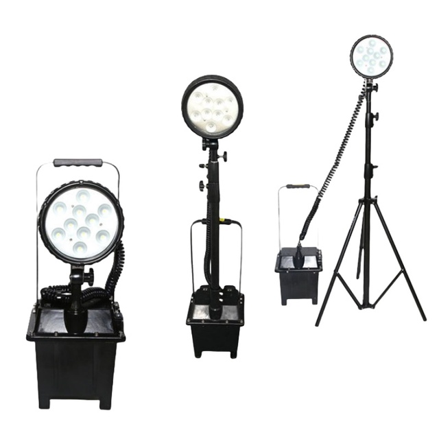 ATEX Single Head Portable LED Explosion Proof Emergency Area Light DC24V 30W Mobile Floodlight Spotlight for Mining With Battery