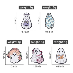 Halloween citrouille Boo émail broches champignon fleur broche revers Badge drôle dur broches en gros sac à dos bijoux cadeau pour les amis - Product Image 6