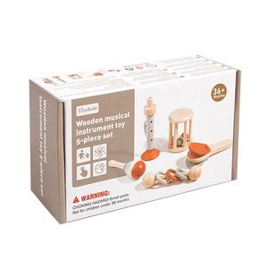 Set di Strumenti Musicali in Legno <span class=keywords><strong>Montessori</strong></span> per Neonati, Gioco Educativo Sensoriale con Sonagli per Bambini - Product Image 5