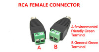 Connecteur femelle Rca de vidéosurveillance paisible avec borne à vis femelle Rca adaptateur de prise d'alimentation connecteur/bornier à rca