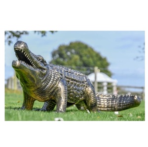 Escultura de cocodrilo de bronce de jardín de diseñador antiguo al por mayor para decoración de jardín a la venta - Product Image 1
