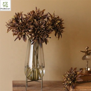 Bunga <span class=keywords><strong>Dahlia</strong></span> Buatan Gaya Baru Pu Bunga Sentuhan Nyata Musim Gugur Warna untuk Pernikahan Dekorasi Internal dan Eksternal - Product Image 4
