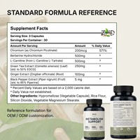 Capsules de soutien du métabolisme |   Extrait de thé vert à la berbérine et à la L-Carnitine (50% EGCG 95% Piperine) |   90 Capsules |   Sans gluten