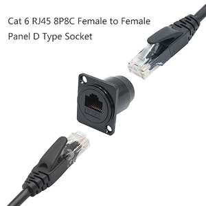 DタイプRJ45 Cat6女性から女性への取り付けネジ付きイーサネットエクステンションカプラーアダプター - Product Image 4