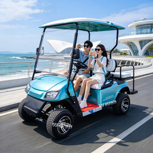 Voiturette de golf électrique ZOWN adaptable à plusieurs scénarios, 4 places, kit de sièges arrière en option pour les voyages de loisirs - Product Image 1