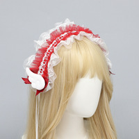 Accessoires de cheveux de cosplay Lolita : Barrette, diadème, nœud et bandeau en dentelle faits main pour enfants, style mode et cosplay anime