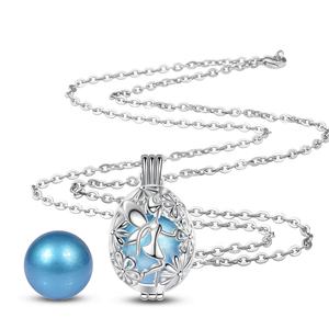 Bola messicano chiamate angeli fata fiore gravidanza incinta donna collana con catena - Product Image 4