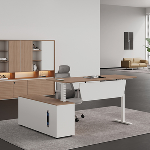 Minimalist Solid Wood Office Furniture Executive L Shaped Office Workstation Desk Executive Manager <b>Table</b> - Product Image 1