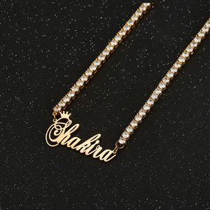 High Quality Cuban Link Diy Fineiced Out <b>Custom</b> <b>Name</b> Jewelry 18K Gold Filled Plate Diamond Neckless Jewelry Men Pendant - Product Image 4