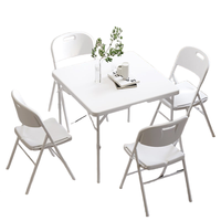 Table de salle à manger carrée en plastique, grande, durable, pratique, imperméable, légère, pliable, empilable, pour l'extérieur, les parcs, les salons