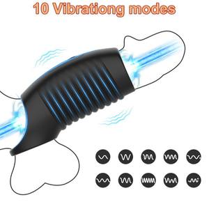 Mannen Ejaculatie Vertraging Siliconen Haan <span class=keywords><strong>Ring</strong></span> Vibrator Mouw <span class=keywords><strong>G-Spot</strong></span> Stimulator Vibrerende Penis <span class=keywords><strong>Ring</strong></span> Vibrator Seksspeeltjes Voor Mannen - Product Image 2