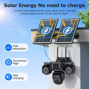 กล้องวงจรปิด Iobroteckam 24/7 บันทึกตลอด<span class=keywords><strong>วัน</strong></span> ความละเอียด 9MP <span class=keywords><strong>3</strong></span> เลนส์ AOV พลังงานแสงอาทิตย์ 4G แบตเตอรี่ในตัว กล้องภายนอกอาคาร ใช้พลังงานแสงอาทิตย์ 4G พร้อมระบบมองเห็นกลางคืนผ่านเครือข่าย - Product Image 2