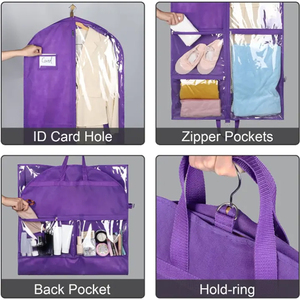 कस्टम लोगो नृत्य Pvc पारदर्शी डस्टप्रूफ फोल्ड स्टोरेज परिधान बैग रिसाइकिल सुविधा - Product Image 2