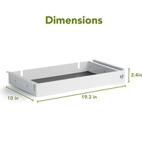Organiseur de rangement sous le bureau JH-Mech de haute qualité avec serrure, 19,3 x 10 pouces, acier au carbone blanc, tiroir sous le bureau