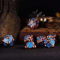 Lot de 7 dés polyédriques en métal durables faits à la main avec D20 pour jeux de rôle D&D - Adultes Dragons & Dungeons