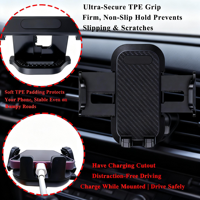Support de téléphone de voiture réglable 3-en-1 avec bras télescopique, fixation pour grille d'aération et tableau de bord, support universel rotatif à 360° pour smartphone