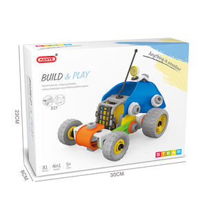 Ensemble de jouets de construction STEM pour enfants, 81 pièces, modèles de voitures et d'hélicoptères, jeu de construction imaginatif, développement de la motricité fine - Product Image 6