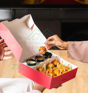 Miễn Phí Thiết Kế Đảng Sushi Trái Cây Sô Cô La Cookie Hộp Giấy Tráng Miệng Hộp Phục Vụ Bao Bì Đĩa Hộp Với Ngăn Và Nước Sốt - Product Image 4