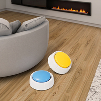 Boutons sonores de communication pour animaux de compagnie, enregistrement 30s, bleu et jaune, avec 3 piles AG13 et haut-parleur 36MM