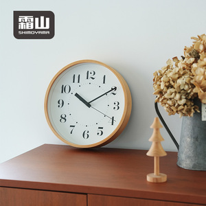 Shimoyama 10 inch gỗ rắn Đồng hồ treo tường im lặng không đánh dấu đồng hồ thạch anh kim điện kỹ thuật số vẫn còn sống cho phòng khách - Product Image 6