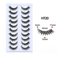 Cils en bande transparents en faux vison, style naturel, ultra-légers et faciles à appliquer, vente en gros