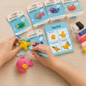 Sea Adventure <b>Soft</b> & Light 12 Ocean Animal DIY Modeling Clay Kit with Step-by-Step Guide - Product Image 4