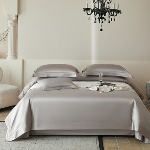 100% Egyptian Cotton Four-Piece <b>Bedding</b> Set 600TC Satin Solid Color Breathable Hotel Style <b>Bedding</b> - Product Image 1
